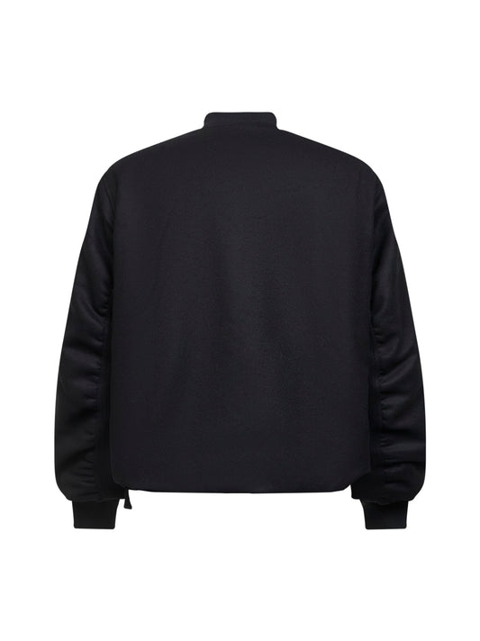 Bomber Minimal in misto lana nera