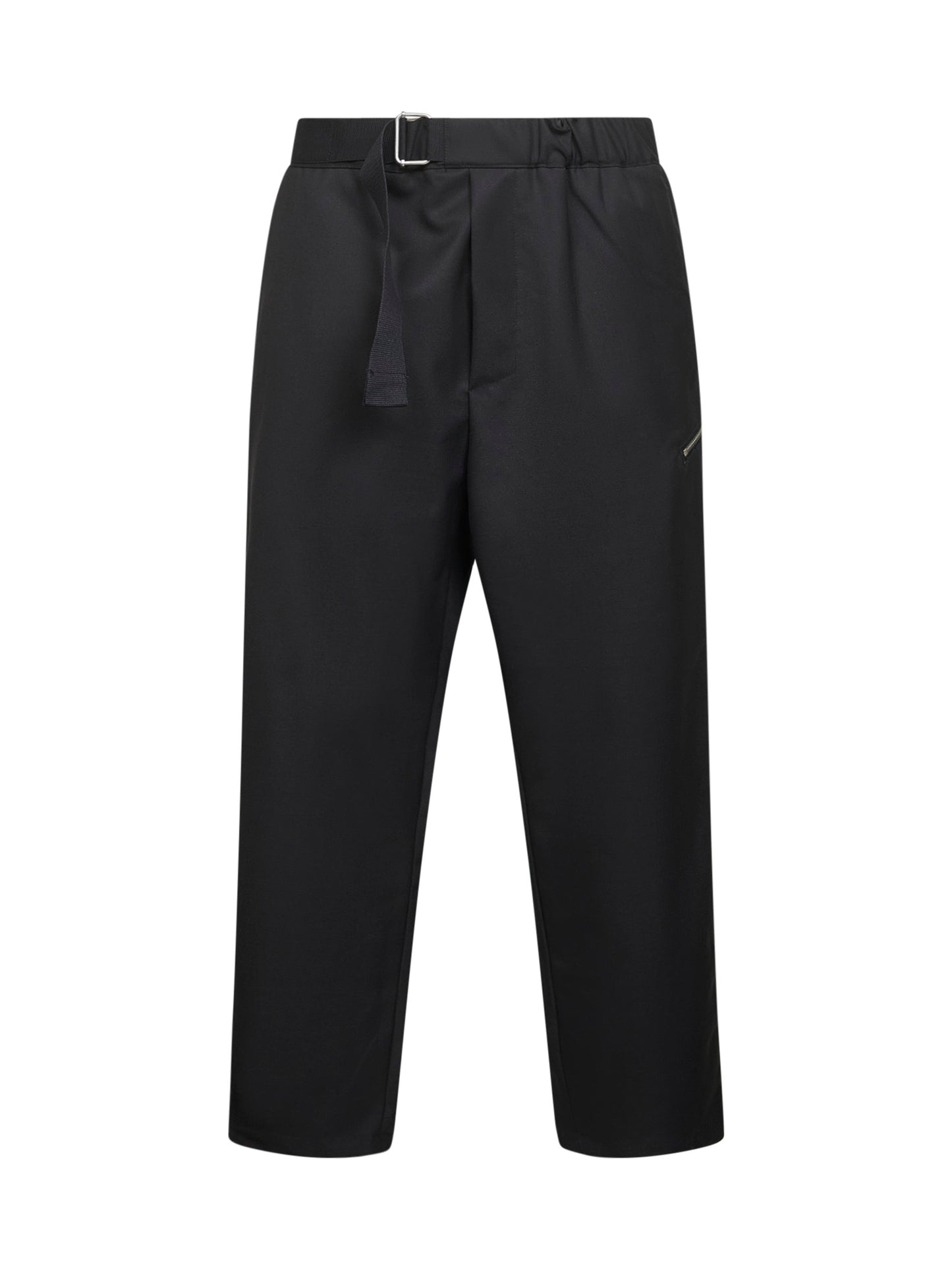 Black wool blend lightweight canvas Regs trousers