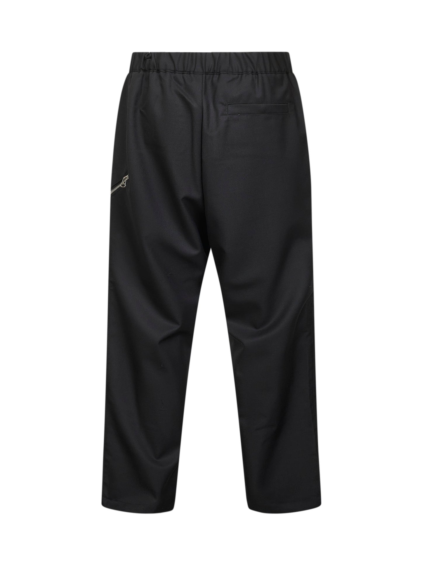 Black wool blend lightweight canvas Regs trousers