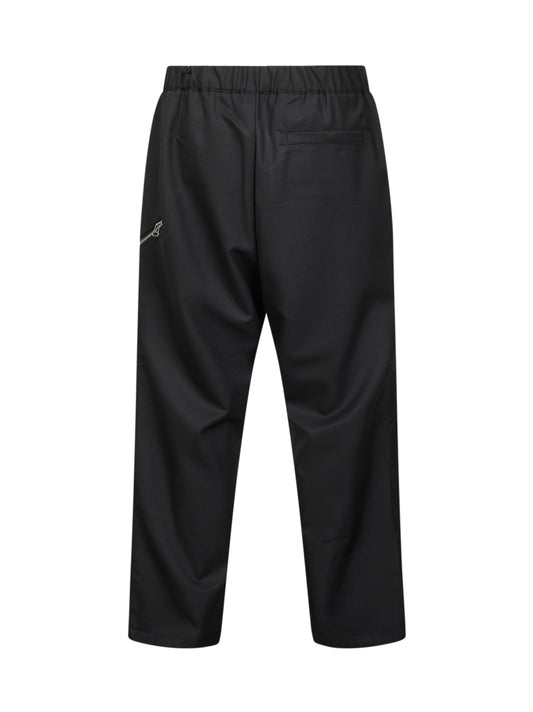 Black wool blend lightweight canvas Regs trousers