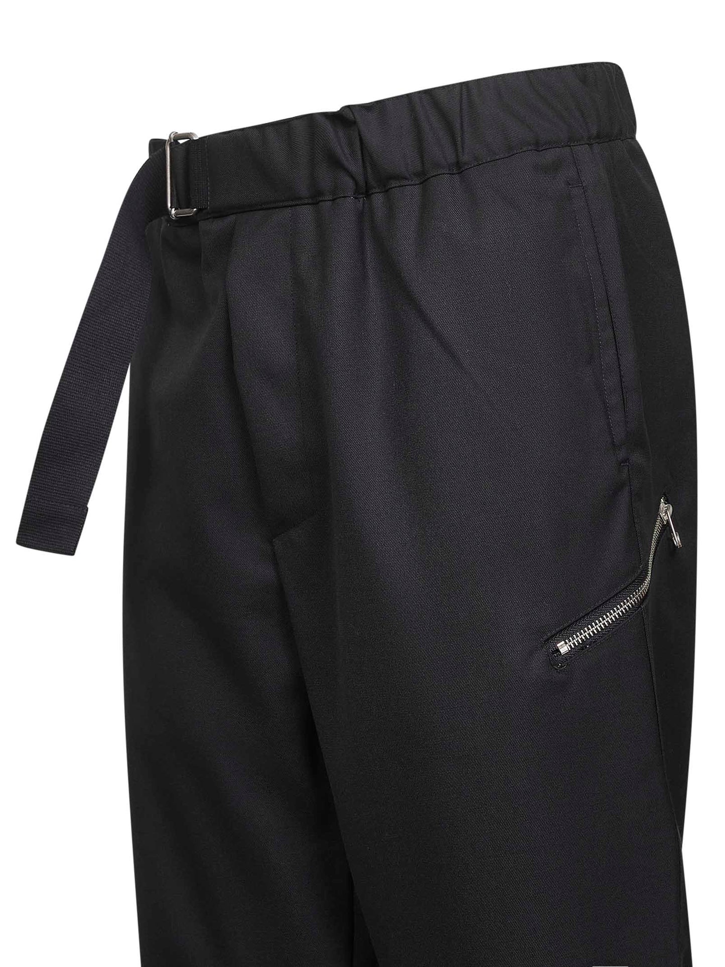 Black wool blend lightweight canvas Regs trousers