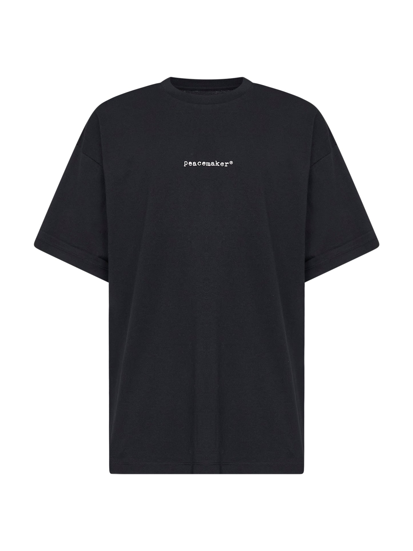 Black jersey pigeon print loose-fit T-shirt