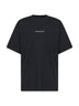 Black jersey pigeon print loose-fit T-shirt