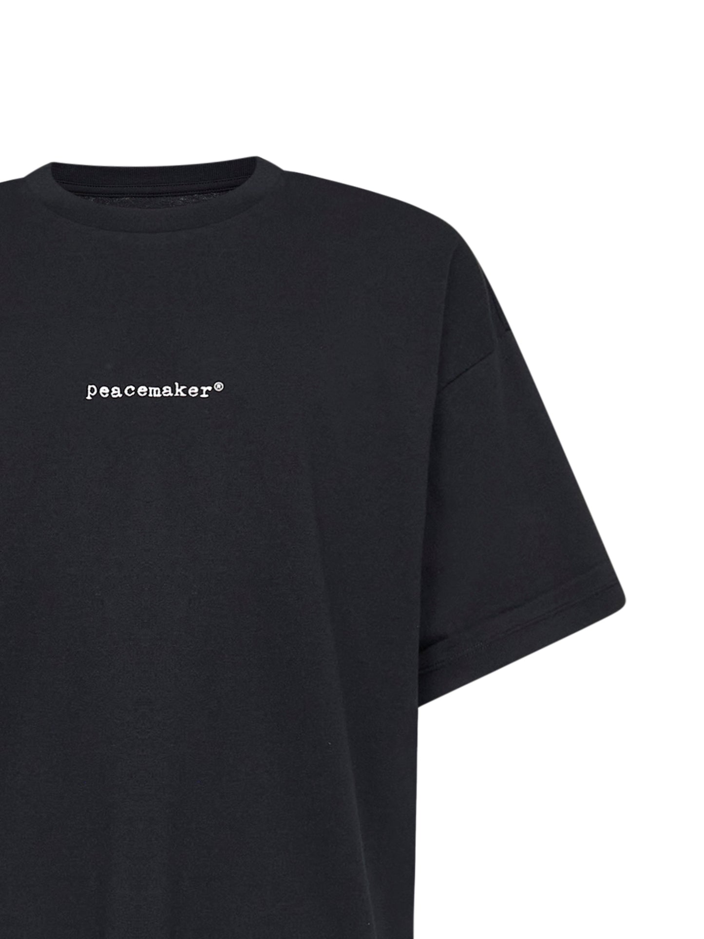 Black jersey pigeon print loose-fit T-shirt