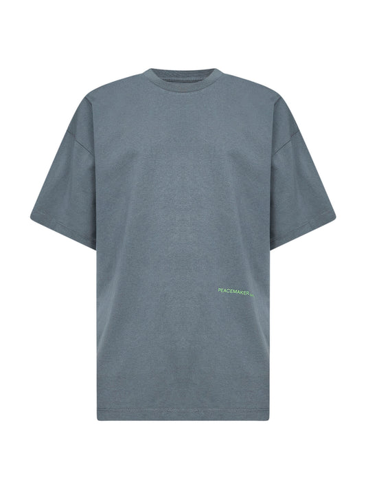 T-shirt loose-fit stampata in jersey di cotone grigio