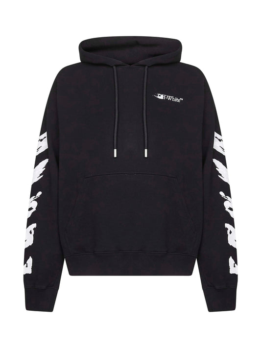 Felpa con cappuccio Ink Arrow Skate in cotone nero