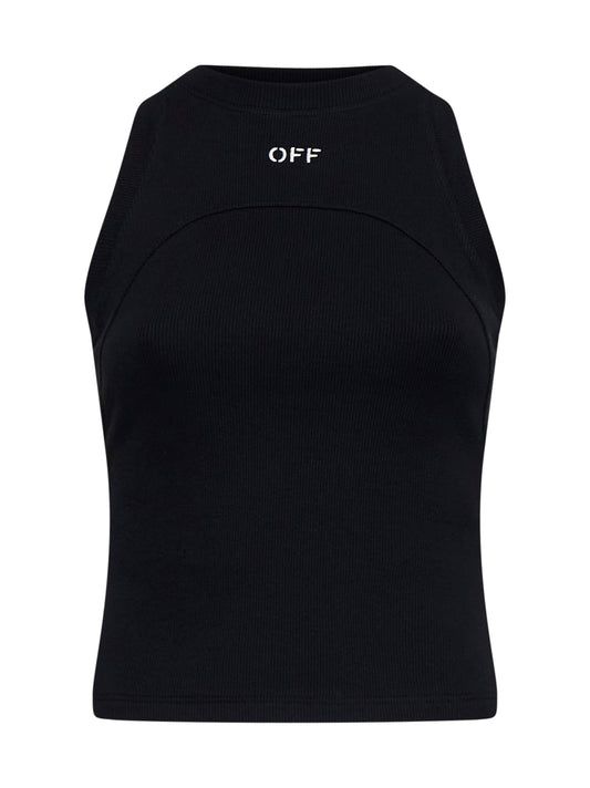 Cotton tank top with logo<BR/>