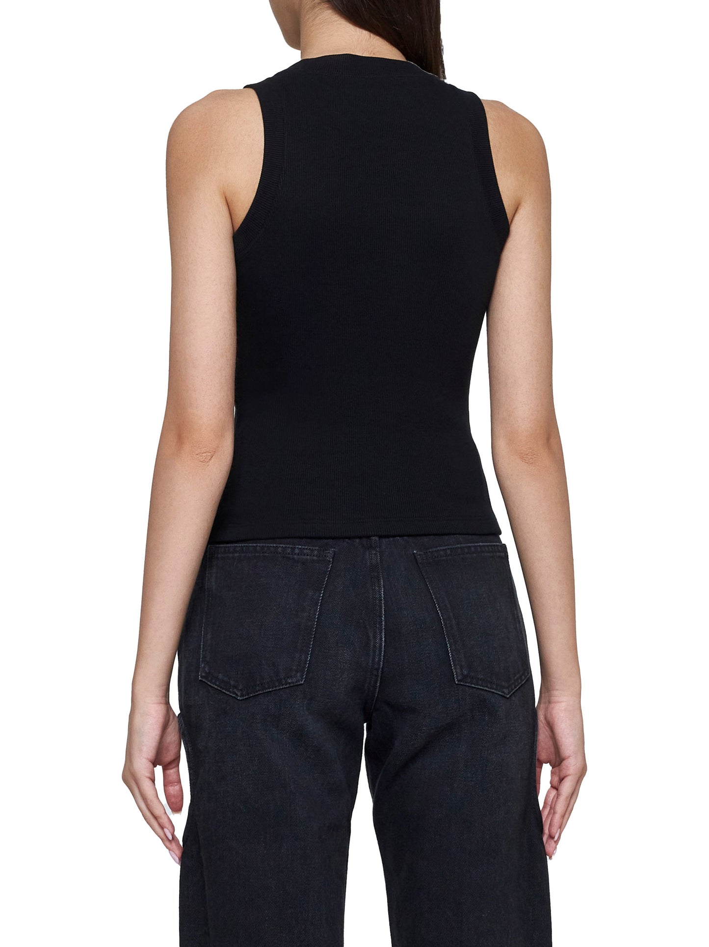 Cotton tank top with logo<BR/>