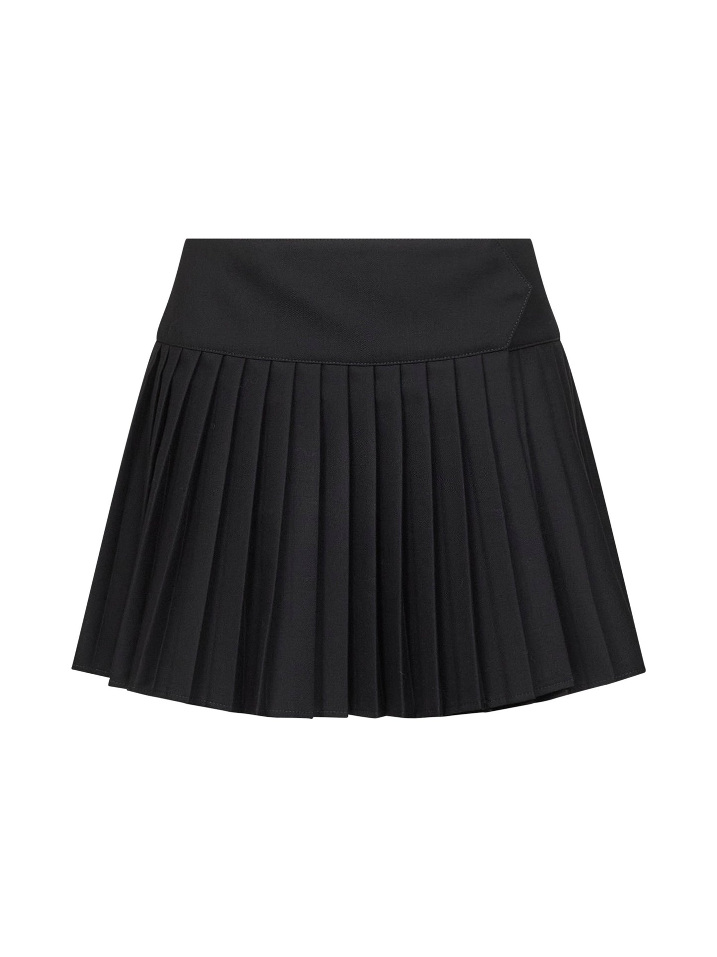 Black gabardine Big Bookish pleated mini skirt
