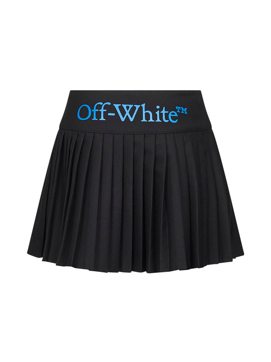 Black gabardine Big Bookish pleated mini skirt