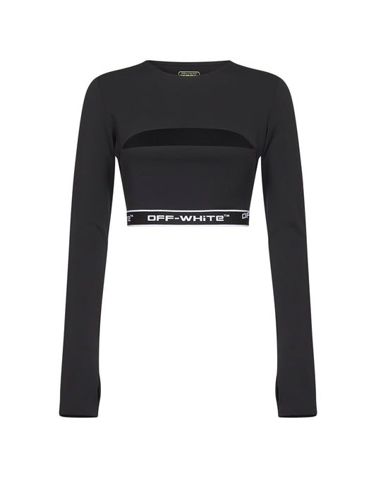 Black jersey Logoband activewear top