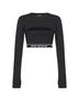 Black jersey Logoband activewear top