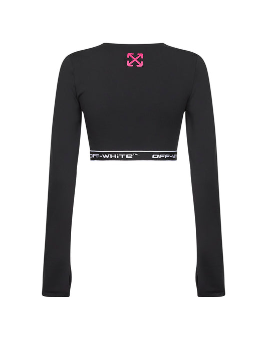 Black jersey Logoband activewear top