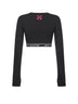 Black jersey Logoband activewear top