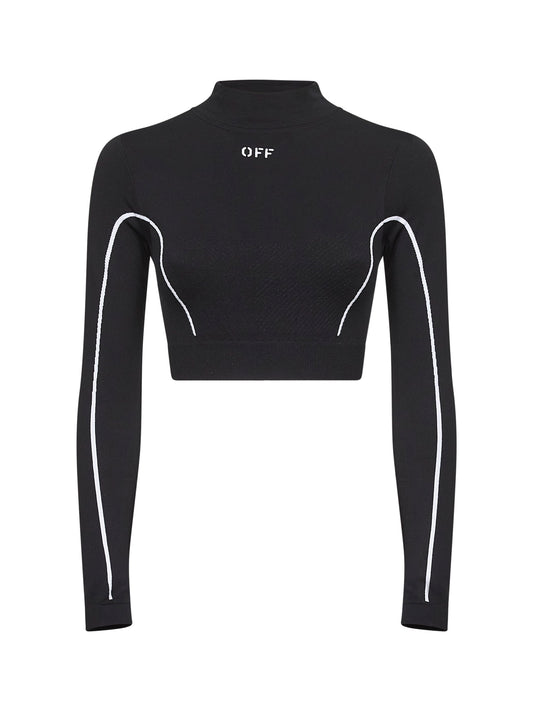 Black knit Off Stamp activewear top