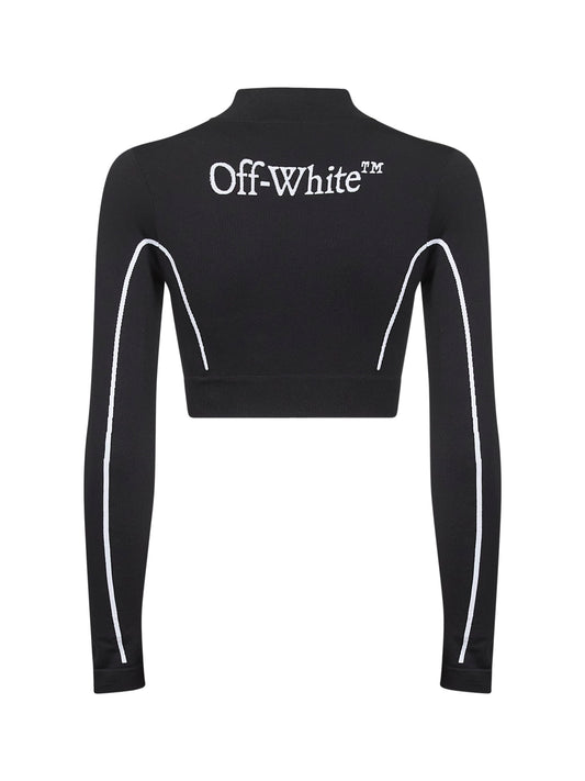 Black knit Off Stamp activewear top