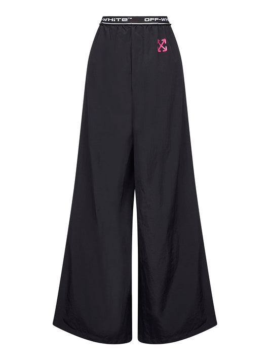 Pantaloni activewear Logoband NY in nylon nero