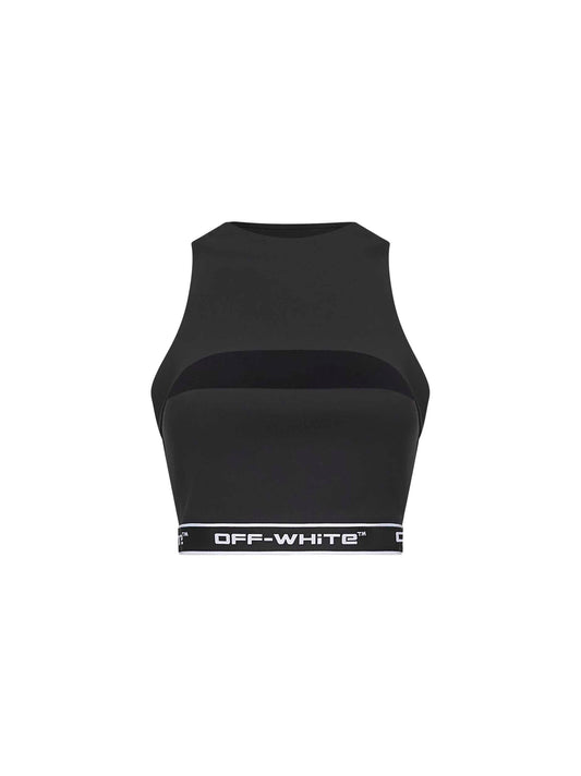 Black jersey Logoband activewear top