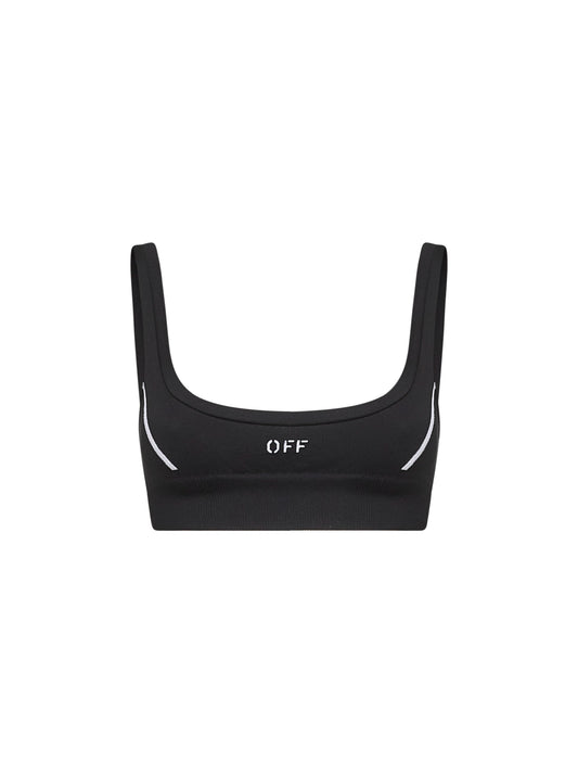 Black knit Off Stamp activewear bra