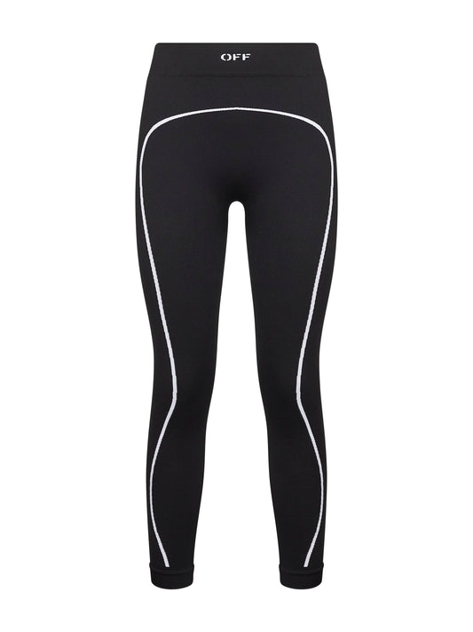 Black knit Off Stamp activewear leggings