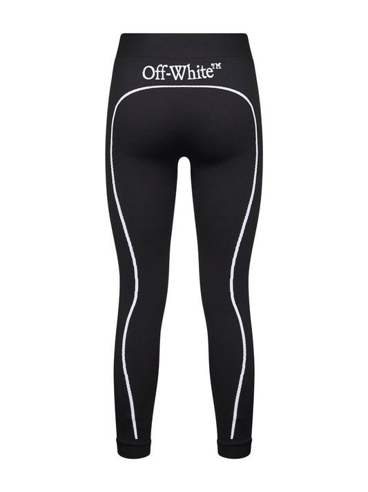 Black knit Off Stamp activewear leggings