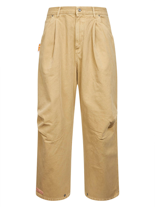 Beige cotton denim Fat Angelo jeans