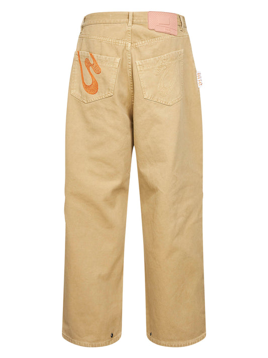 Beige cotton denim Fat Angelo jeans