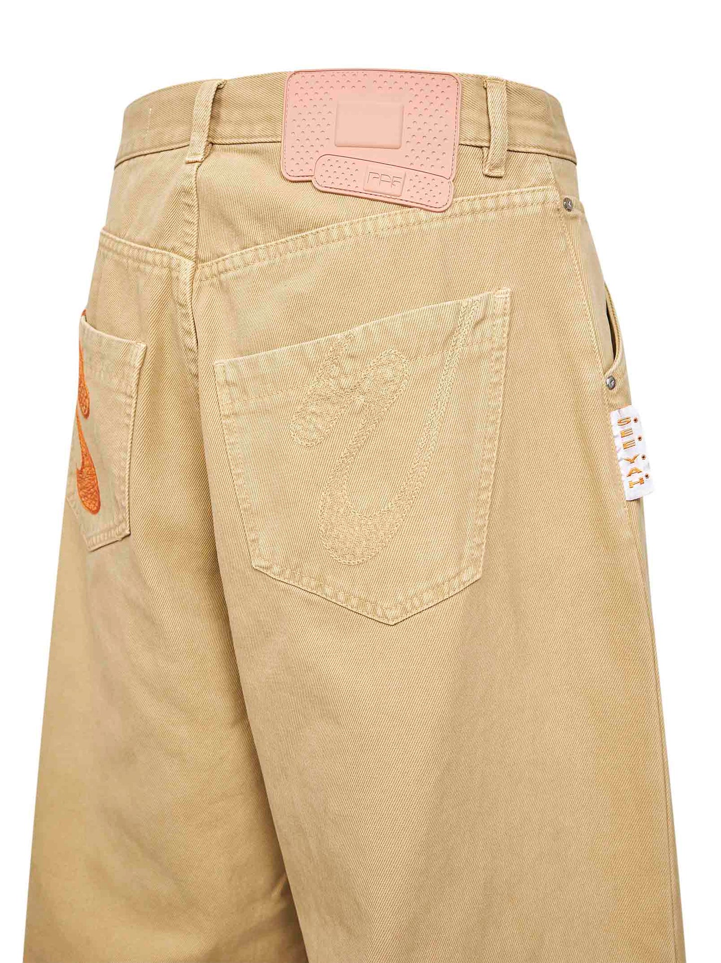 Beige cotton denim Fat Angelo jeans