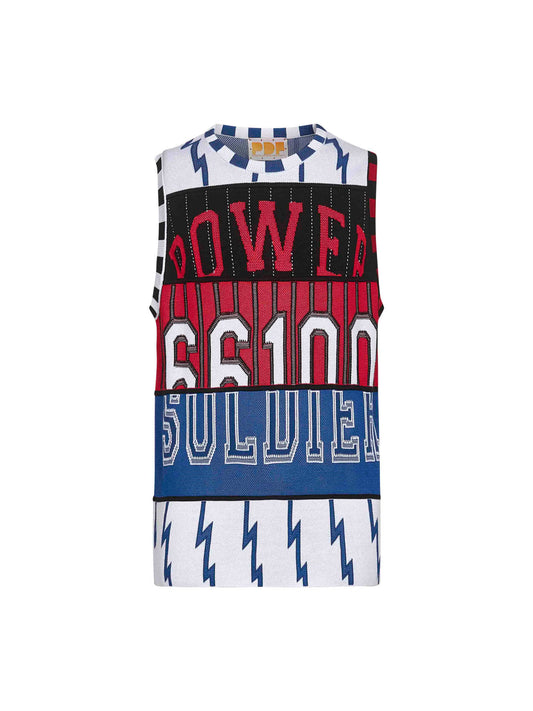 Multicolor knit Power tank top <BR/>