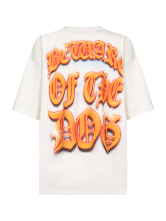 White cotton jersey printed T-shirt