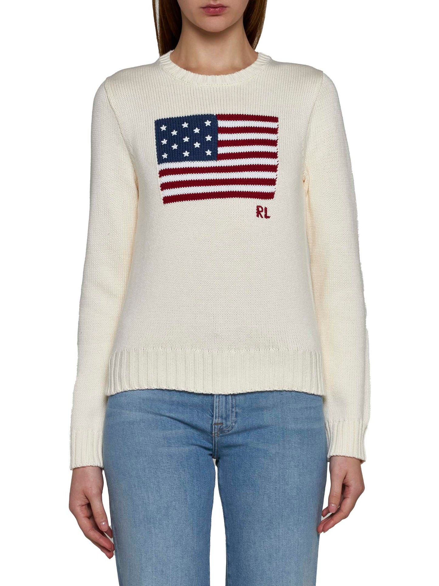 POLO RALPH LAUREN Cotton Sweater with Flag