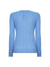 Light blue cable knit wool and cashmere sweater
