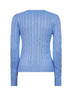 Light blue cable-knit cotton crewneck sweater