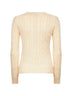 Cream cable-knit cotton crewneck sweater