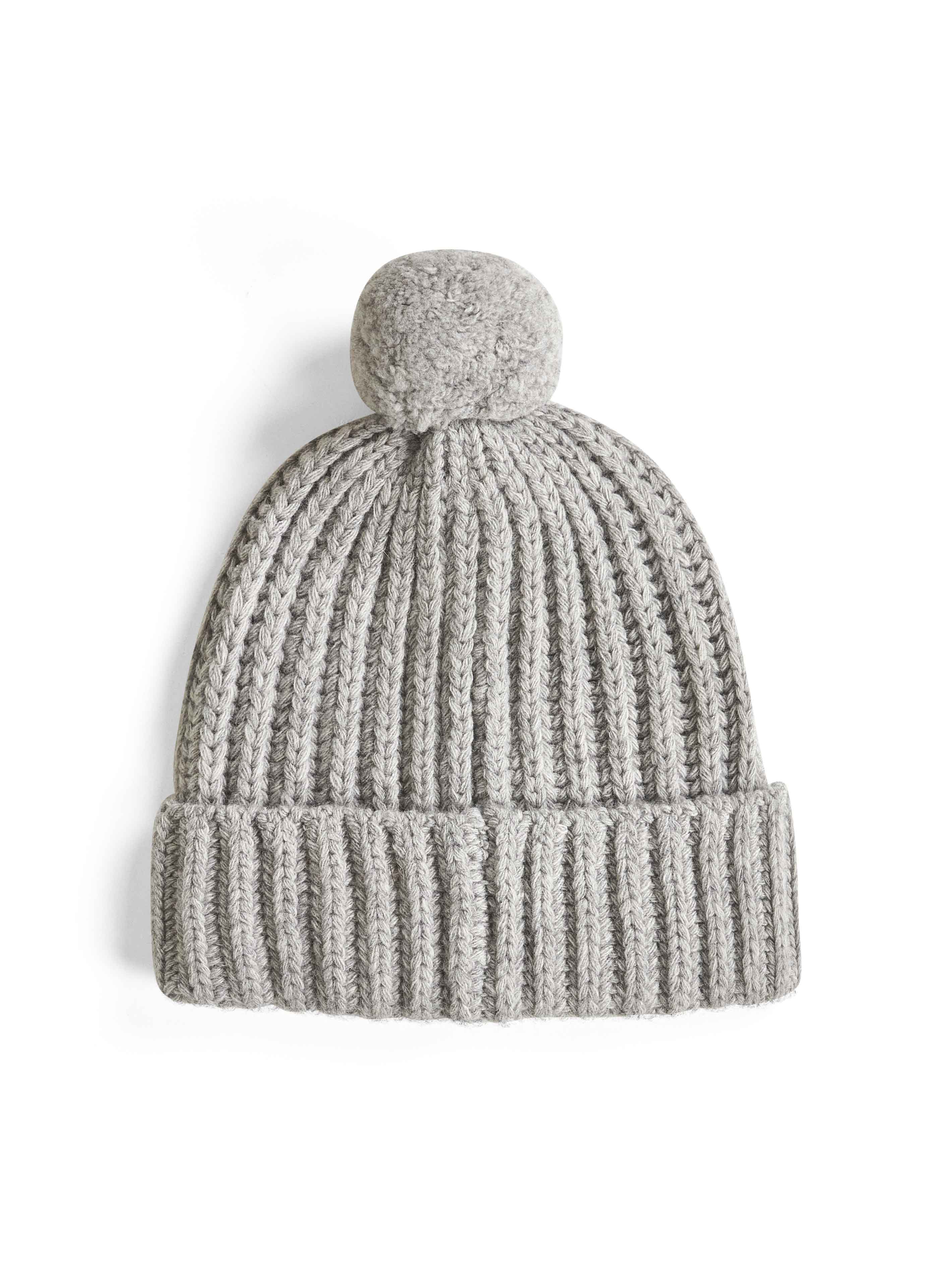 ニットキャップ・ビーニー Ralph Lauren FW25 BEAR BEANIE PON PON (455936112 001) Grey Polo Bear pom pom beanie – Daniello.com