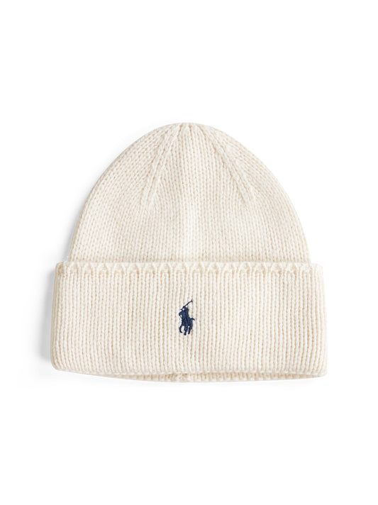 Cream merino wool beanie