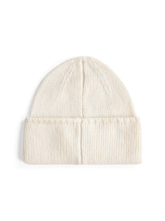 Cream merino wool beanie