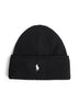 Black merino wool beanie
