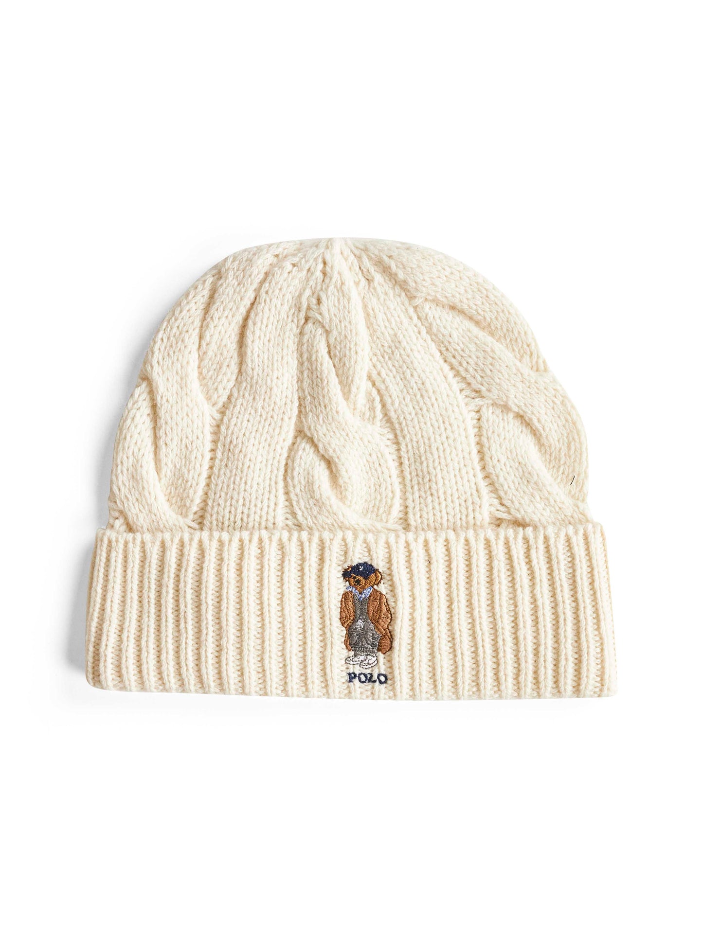 Berretto Polo Bear in misto lana crema