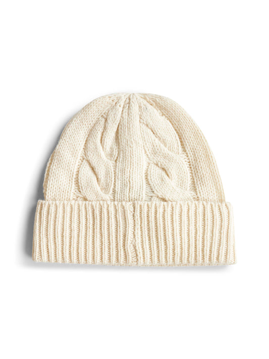 Cream Polo Bear wool blend beanie