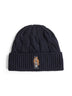 Blue Polo Bear wool blend beanie