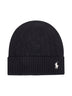 Black cable-knit wool and cashmere beanie