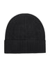 Black cable-knit wool and cashmere beanie