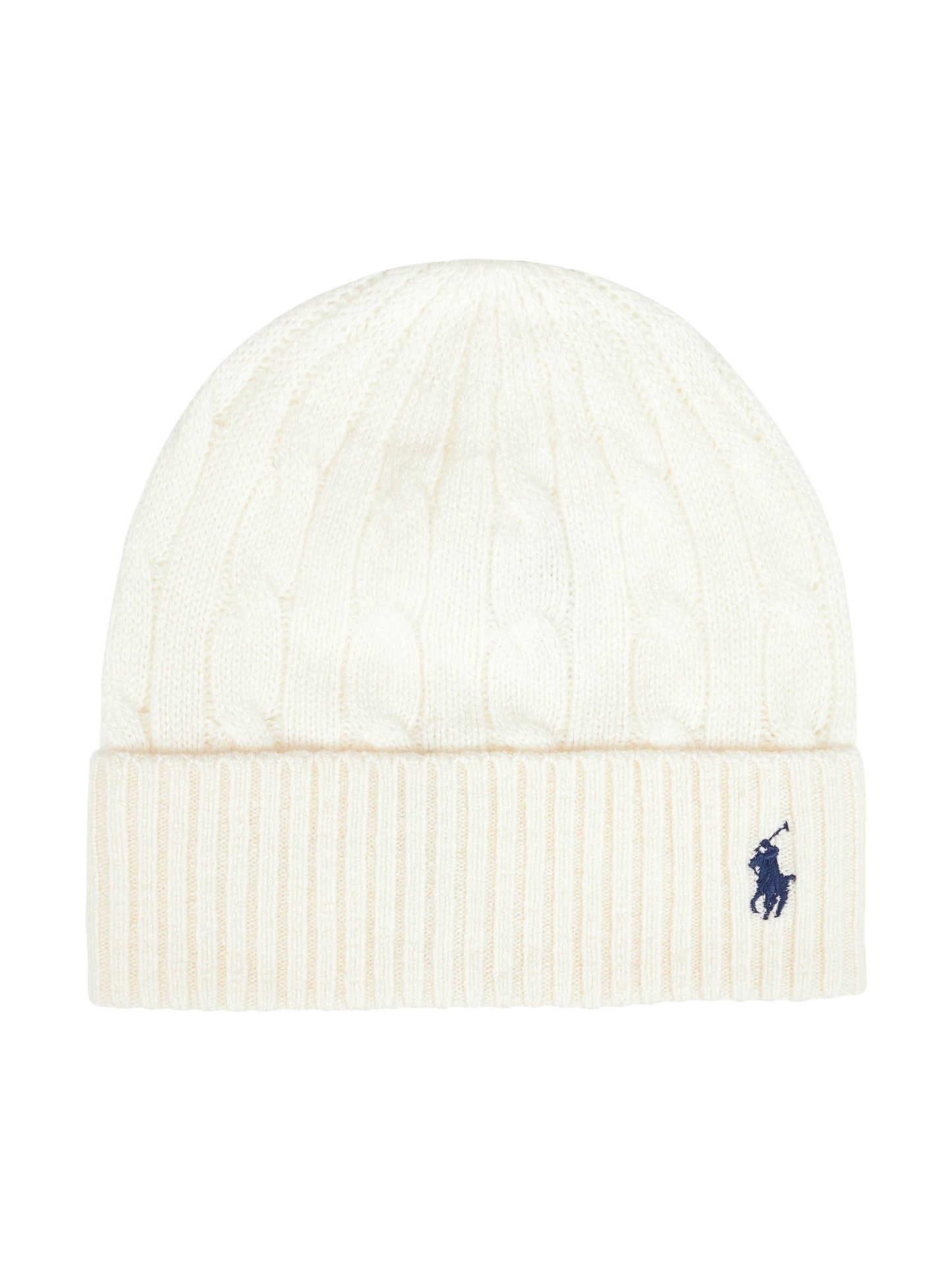 Cream cable-knit wool and cashmere beanie
