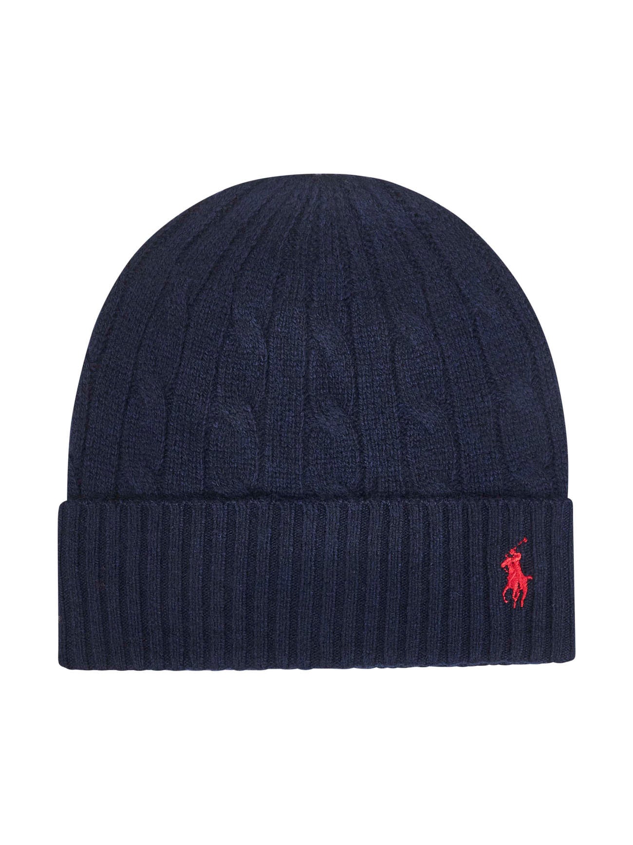 Blue cable-knit wool and cashmere beanie