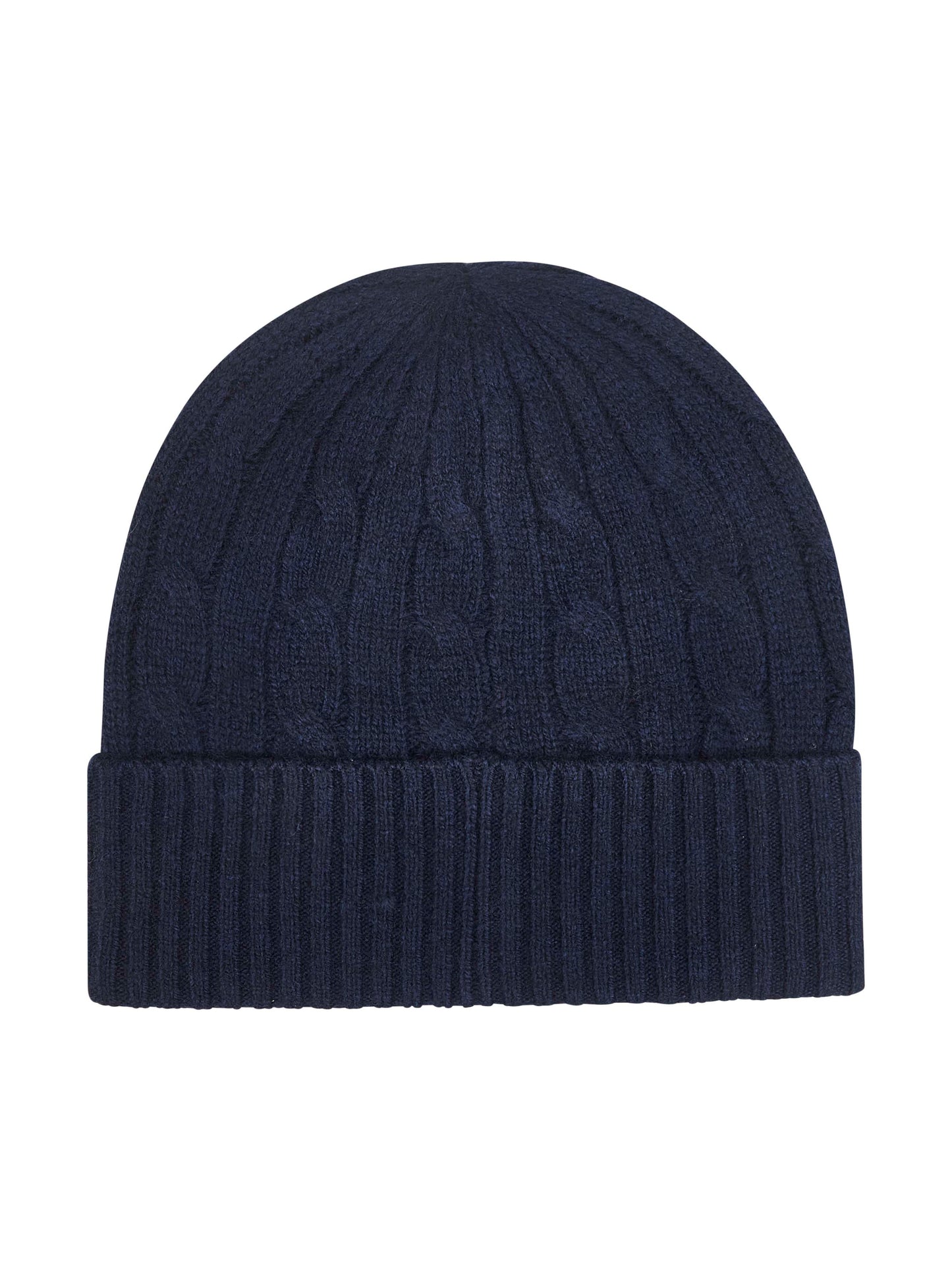 Blue cable-knit wool and cashmere beanie