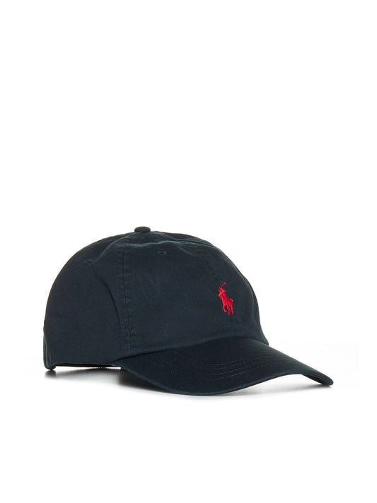 Black chino baseball cap<BR/>