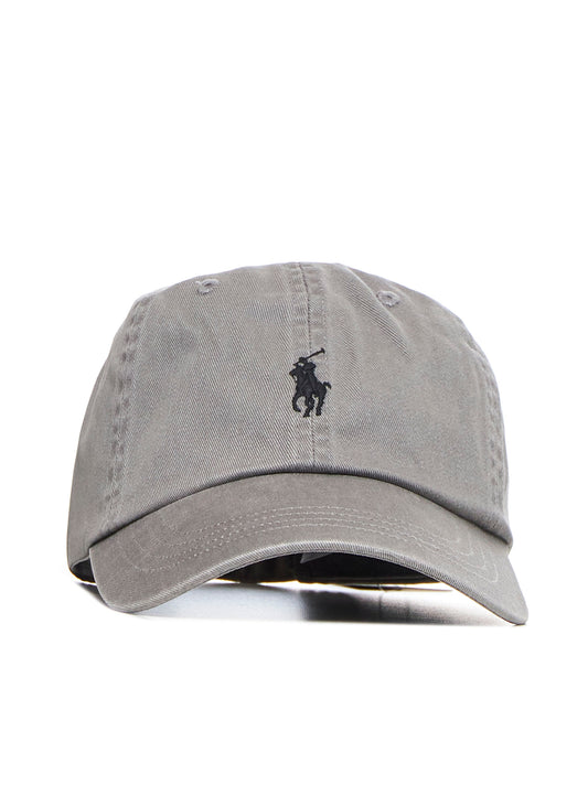 Embroidered cotton cap – Grey