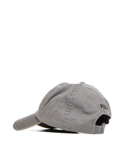 Embroidered cotton cap – Grey