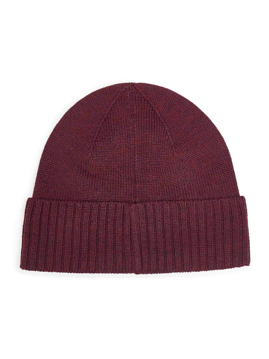 Burgundy wool Pony beanie